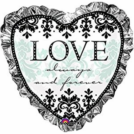 ANAGRAM 28 in. Always &amp; Forever Heart Flat Foil Balloon AN331471